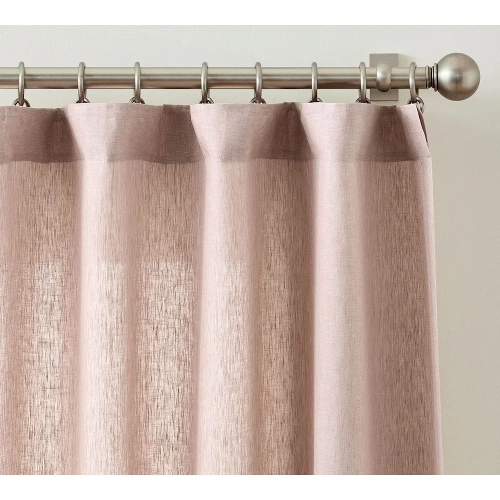 Pottery Barn Belgian Flax Linen Blackout Curtain Panel Smoky Quartz 50
